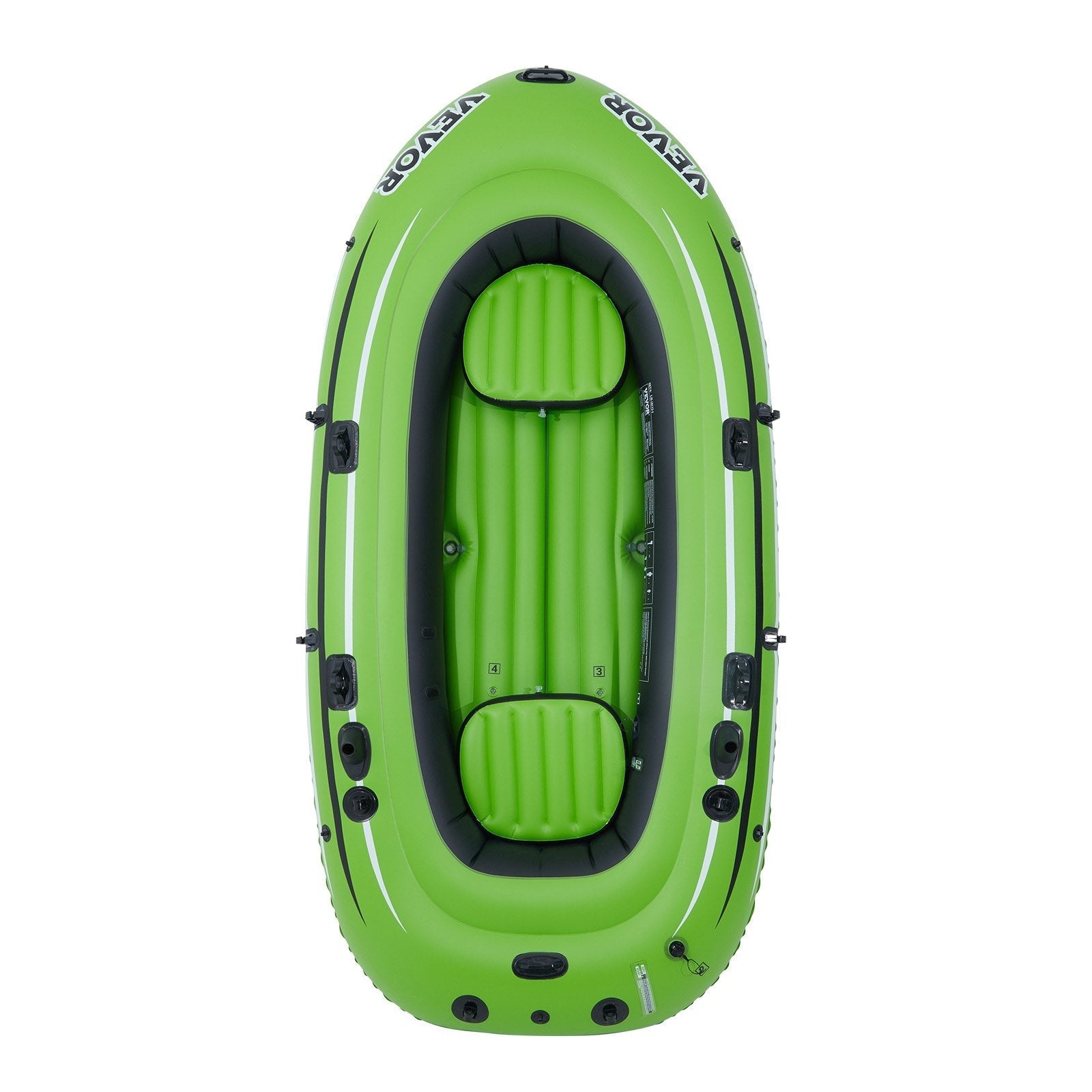 VEVOR Inflatable Boat, 4-Person Inflatable Fishing Boat, Strong PVC Portable Boat Raft Kayak, 45.6