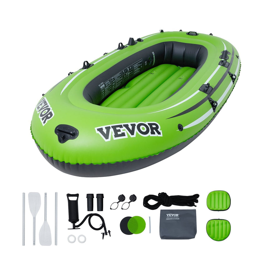 VEVOR Inflatable Boat, 4-Person Inflatable Fishing Boat, Strong PVC Portable Boat Raft Kayak, 45.6
