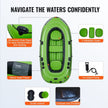 VEVOR Inflatable Boat, 5-Person Inflatable Fishing Boat, Strong PVC Portable Boat Raft Kayak, 45.6