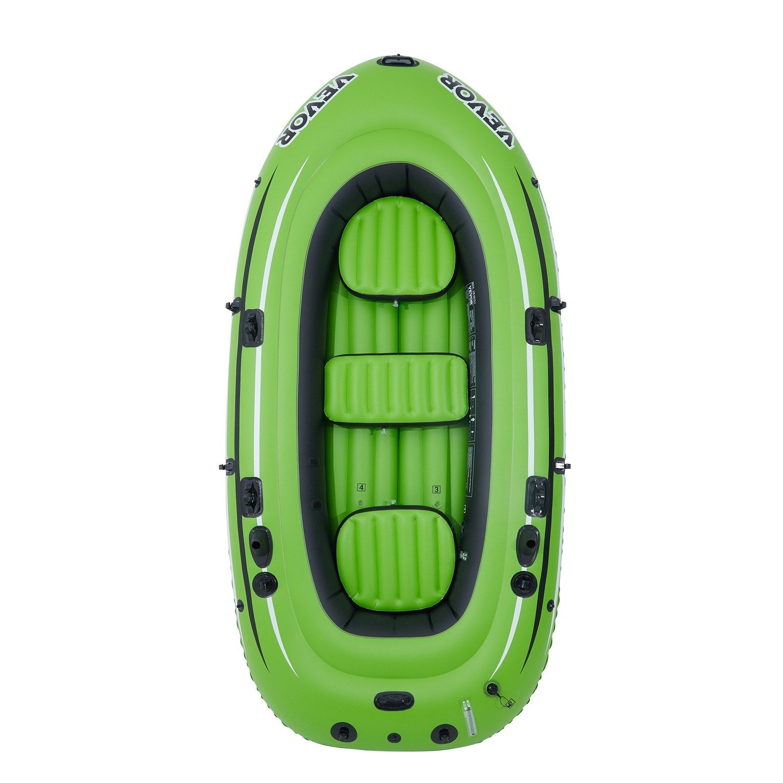 VEVOR Inflatable Boat, 5-Person Inflatable Fishing Boat, Strong PVC Portable Boat Raft Kayak, 45.6