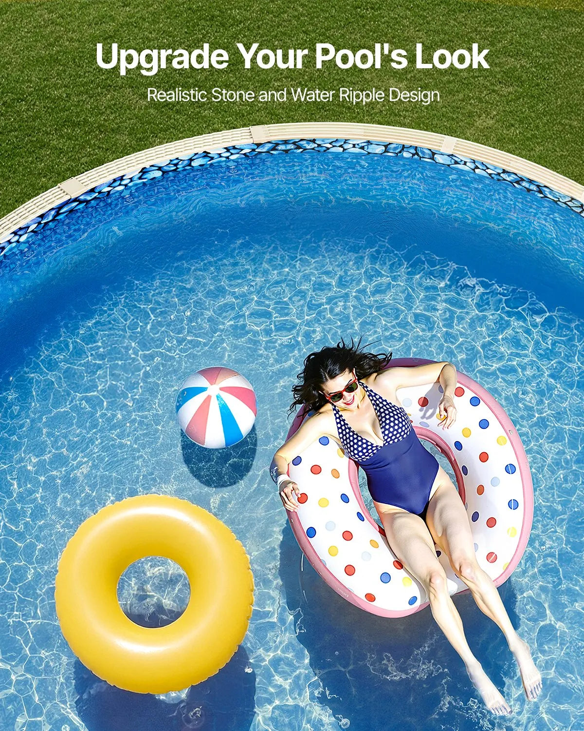 VEVOR Round Pool Liner 8ft Overlap Style Pool Liner 54in Wall Height