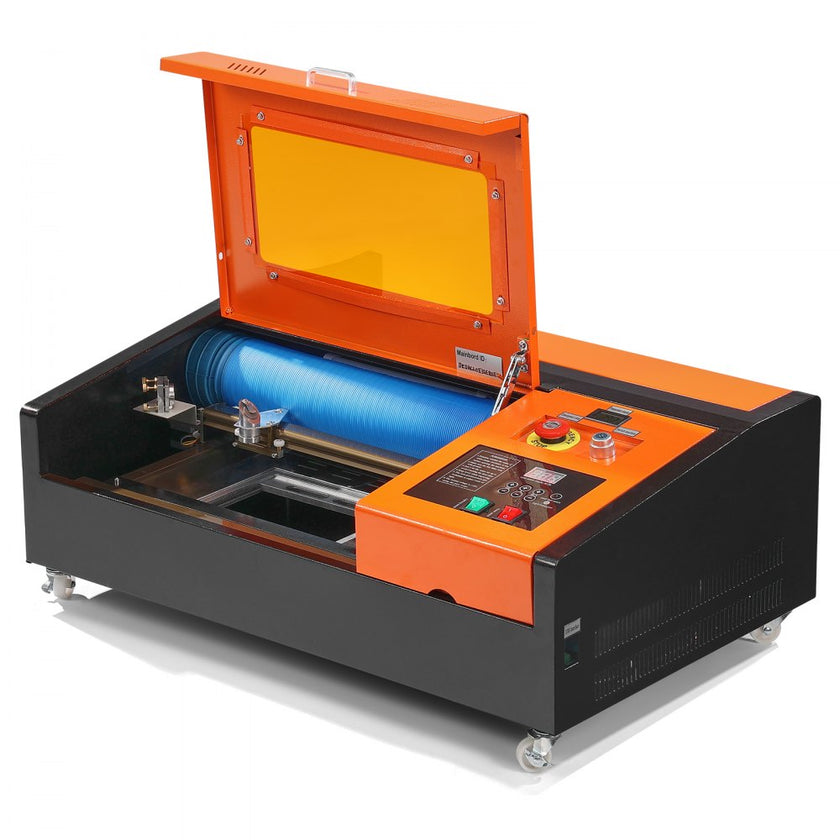 VEVOR 40W Desktop CO2 Laser Engraver, 12 x 8 in, 11.8 IPS Laser Cutter Machine with Water-Cooled Laser Tube, Compatible with CorelDRAW, Windows XP 7 8 10, EMF, JPG, PLT, WMF, for Wood Acrylic Fabric