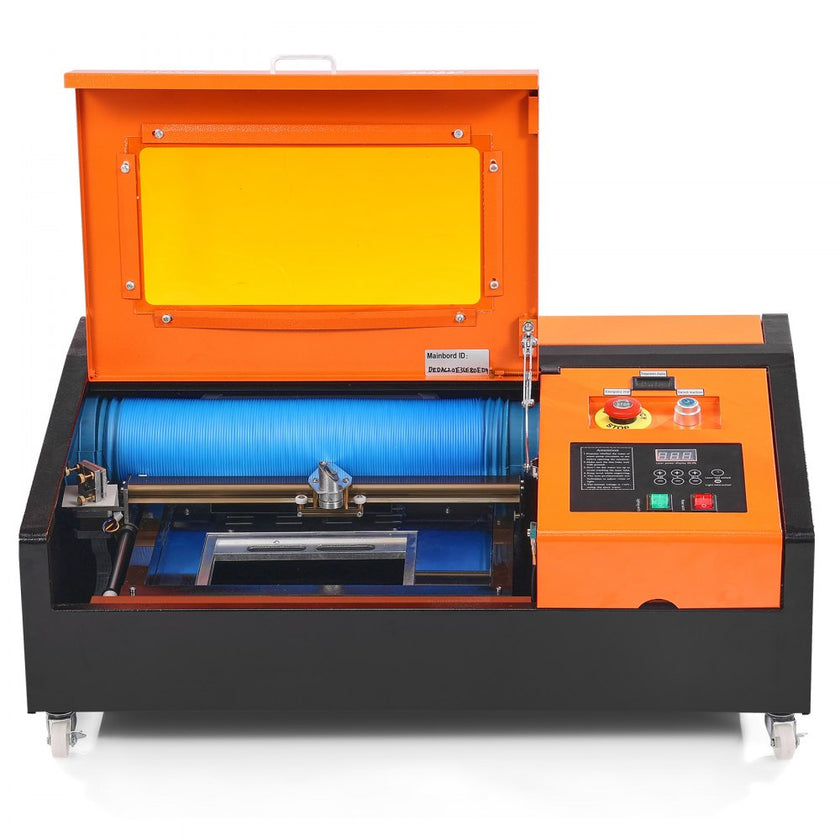 VEVOR 40W Desktop CO2 Laser Engraver, 12 x 8 in, 11.8 IPS Laser Cutter Machine with Water-Cooled Laser Tube, Compatible with CorelDRAW, Windows XP 7 8 10, EMF, JPG, PLT, WMF, for Wood Acrylic Fabric