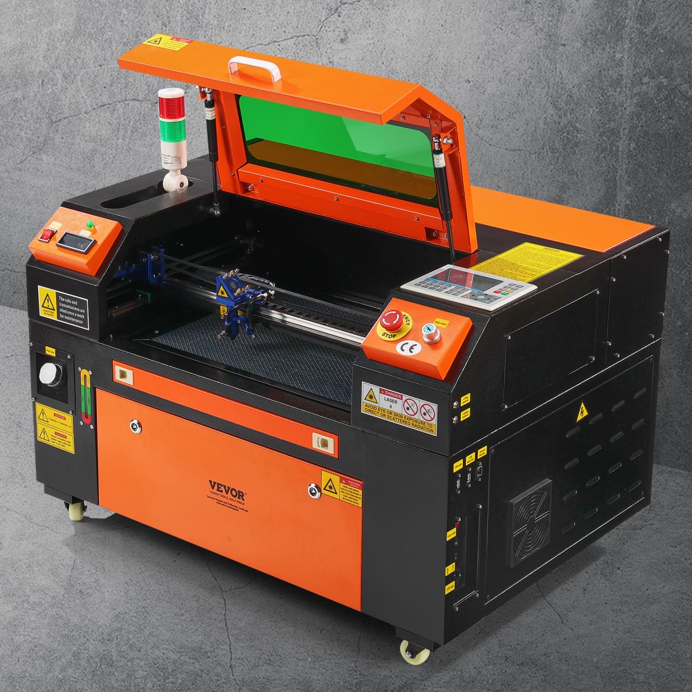 VEVOR 50W CO2 Laser Engraver, 12 x 20 in, 19.7 IPS Laser Cutter Machine with 2-Way Pass Air Assist, Compatible with LightBurn, CorelDRAW, AutoCAD, Windows, Mac OS, Linux, for Wood Acrylic Fabric More