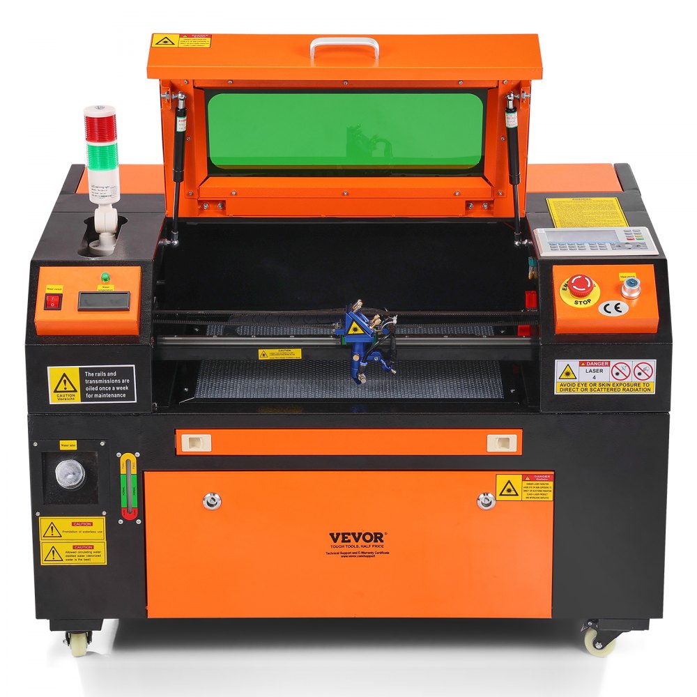 VEVOR 50W CO2 Laser Engraver, 12 x 20 in, 19.7 IPS Laser Cutter Machine with 2-Way Pass Air Assist, Compatible with LightBurn, CorelDRAW, AutoCAD, Windows, Mac OS, Linux, for Wood Acrylic Fabric More