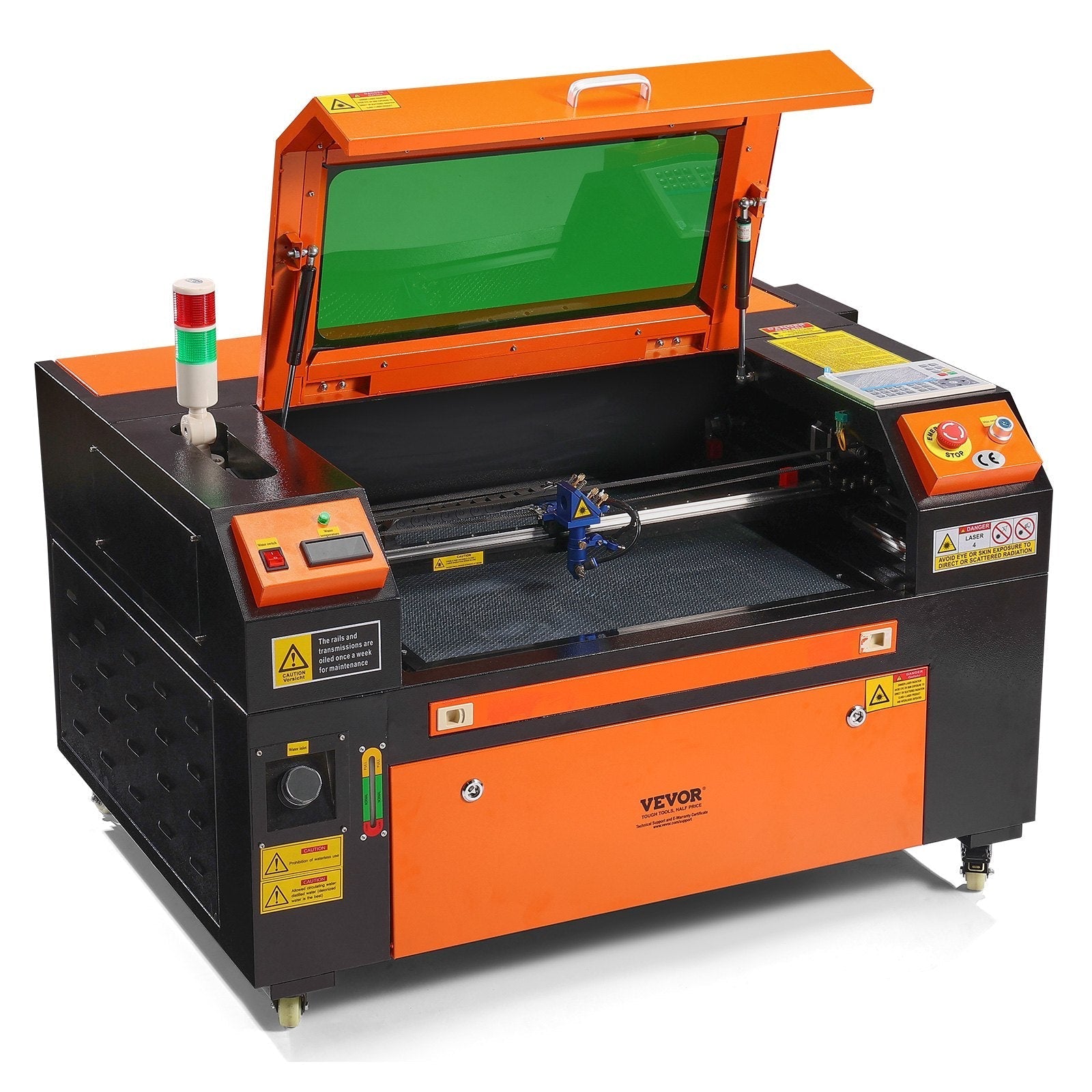 VEVOR 60W CO2 Laser Engraver, 16 x 24 in, 19.7 IPS Laser Cutter Machine with 2-Way Pass Air Assist, Compatible with LightBurn, CorelDRAW, AutoCAD, Windows, Mac OS, Linux, for Wood Acrylic Fabric More