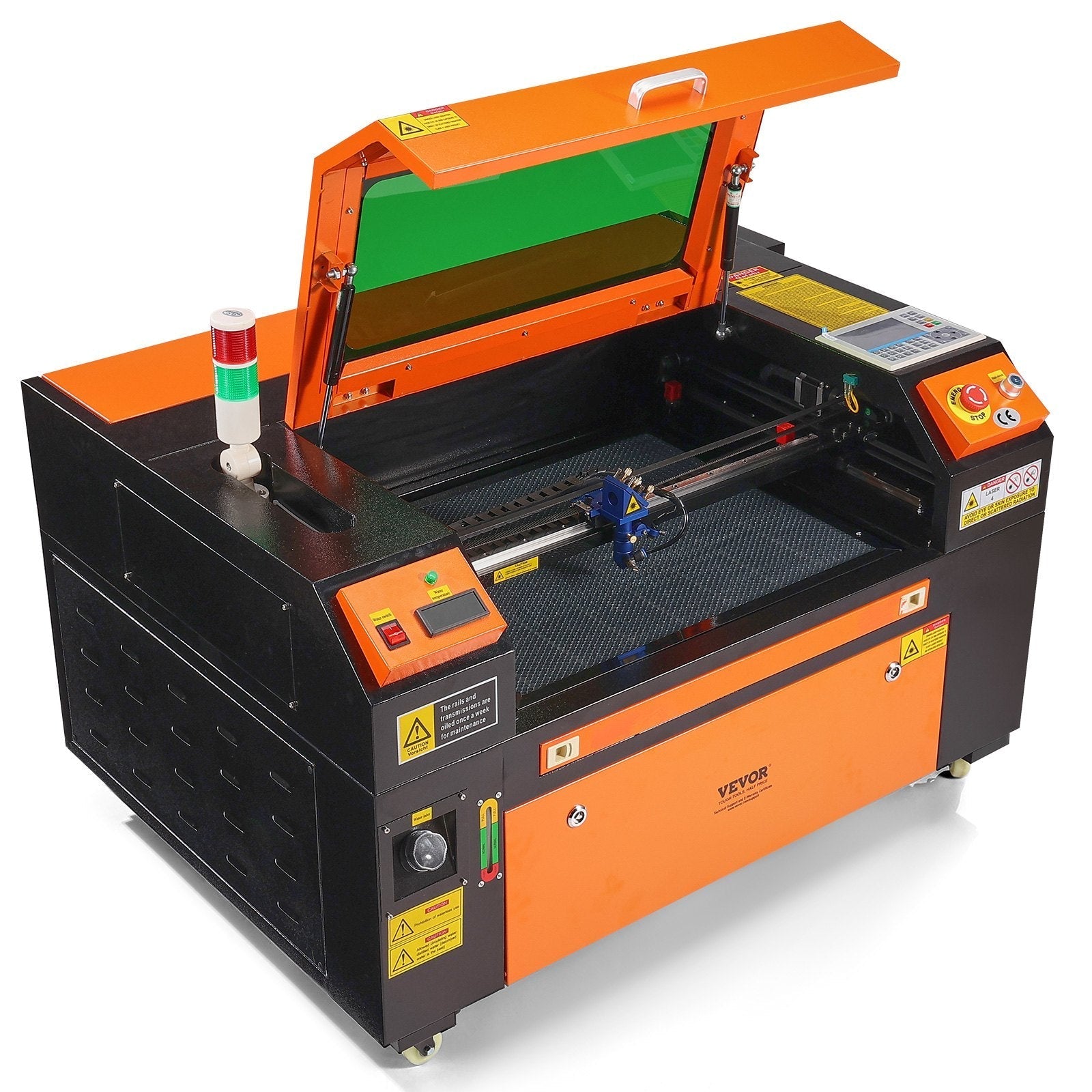 VEVOR 60W CO2 Laser Engraver, 16 x 24 in, 19.7 IPS Laser Cutter Machine with 2-Way Pass Air Assist, Compatible with LightBurn, CorelDRAW, AutoCAD, Windows, Mac OS, Linux, for Wood Acrylic Fabric More