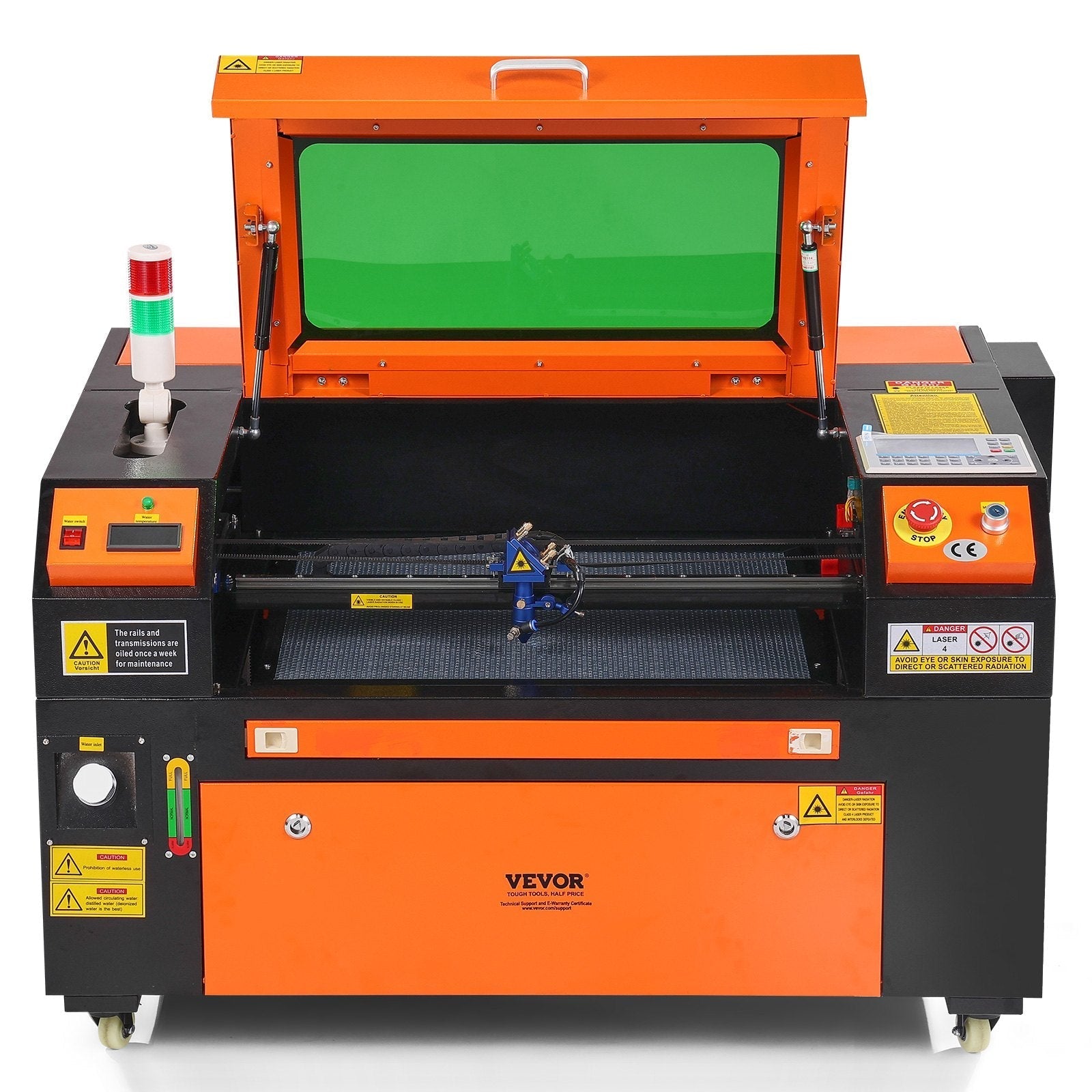 VEVOR 60W CO2 Laser Engraver, 16 x 24 in, 19.7 IPS Laser Cutter Machine with 2-Way Pass Air Assist, Compatible with LightBurn, CorelDRAW, AutoCAD, Windows, Mac OS, Linux, for Wood Acrylic Fabric More