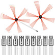 Chimney Brush Chimney Sweep Kit 33FT Sweeping Cleaning Tool 10 Rods+Extra Head