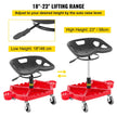 VEVOR Rolling Garage Stool, 300LBS Capacity, Adjustable Height from 18 in to 23 in, 360-degree Swivel Wheels (4