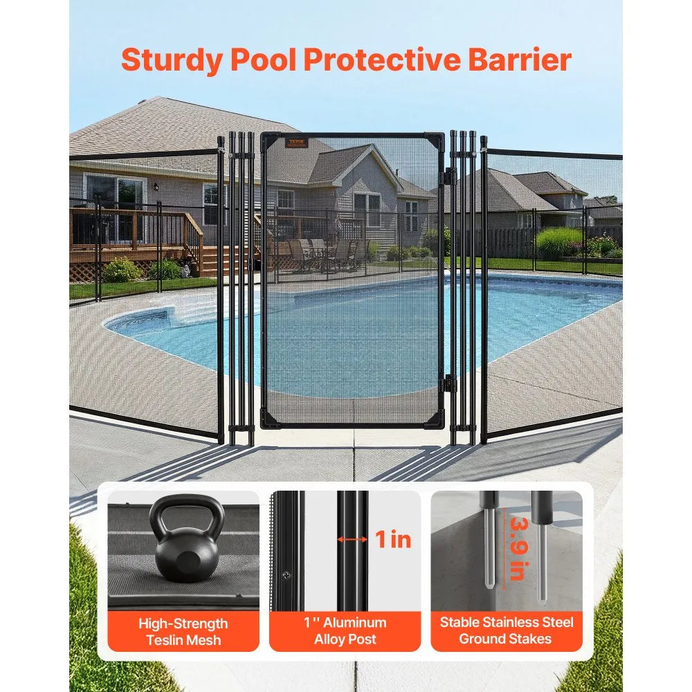 Pool Fence Gate 4 ft x 2.5 ft – Lockable Safety Gate for Inground Pools, Heavy-Duty Mesh & Aluminum Frame