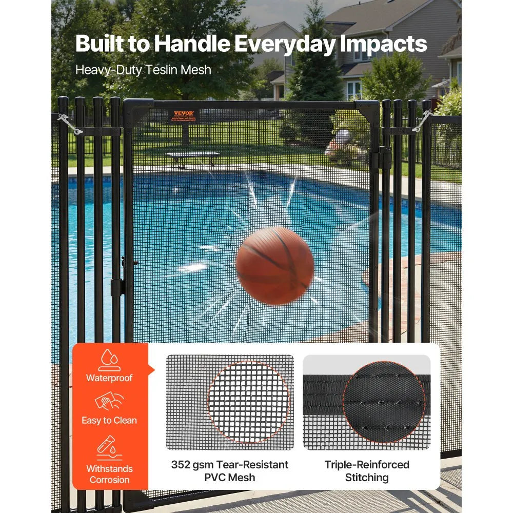 Pool Fence Gate 4 ft x 2.5 ft – Lockable Safety Gate for Inground Pools, Heavy-Duty Mesh & Aluminum Frame