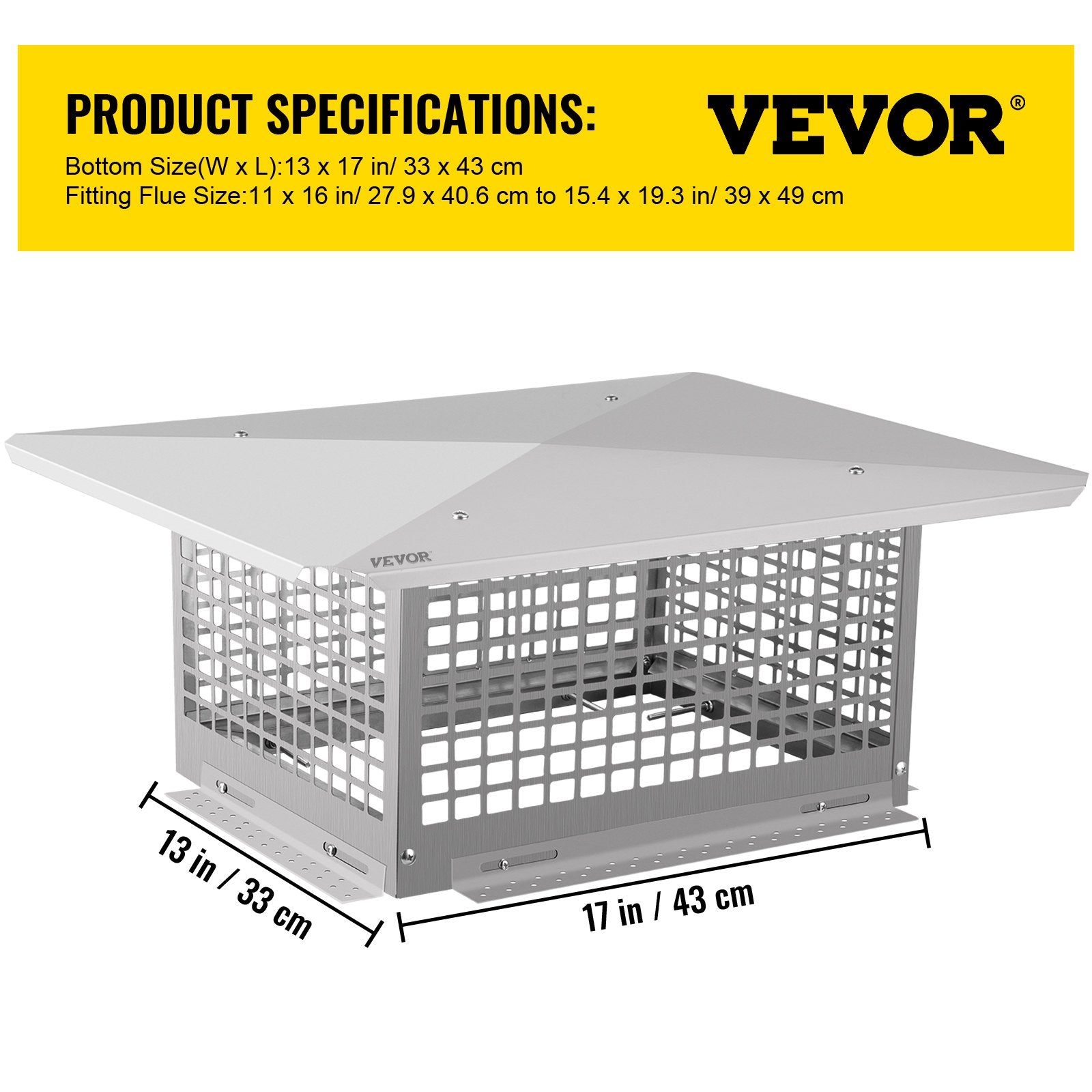 Vevor Chimney Cap Flue Caps 13