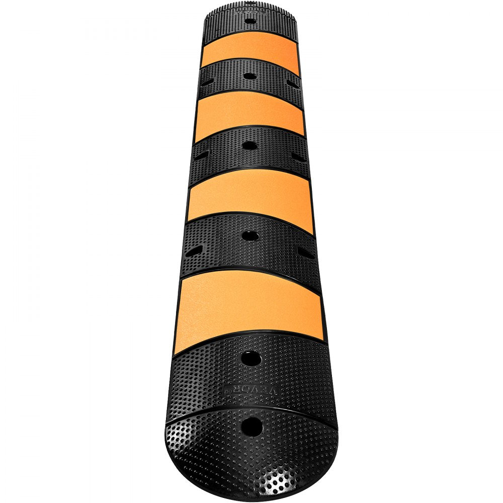 VEVOR Rubber Speed Bump, 1 Pack 2 Channel Speed Bump Hump, 72