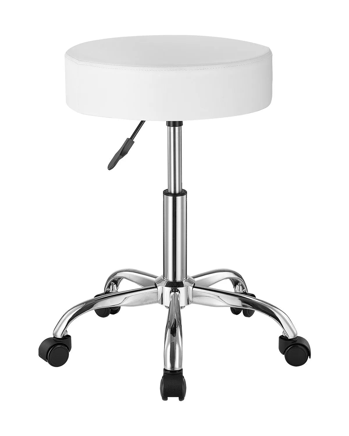 VEVOR Round Rolling Stool Swivel Work Stool with Wheels Height Adjustable White