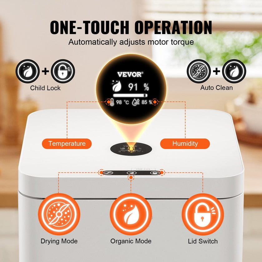 VEVOR Electric Kitchen Composter 5 L Smart Countertop Composter Food Recycler