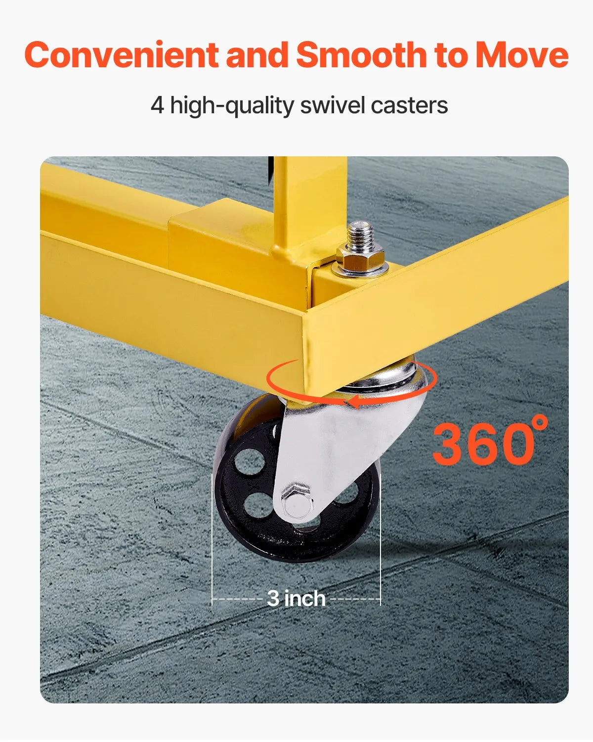 VEVOR Engine Stand 750 LBS Adjustable Motor Hoist Dolly Steel with 4 Casters