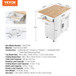 VEVOR Kitchen Island Cart with Solid Wood Top, 35.4