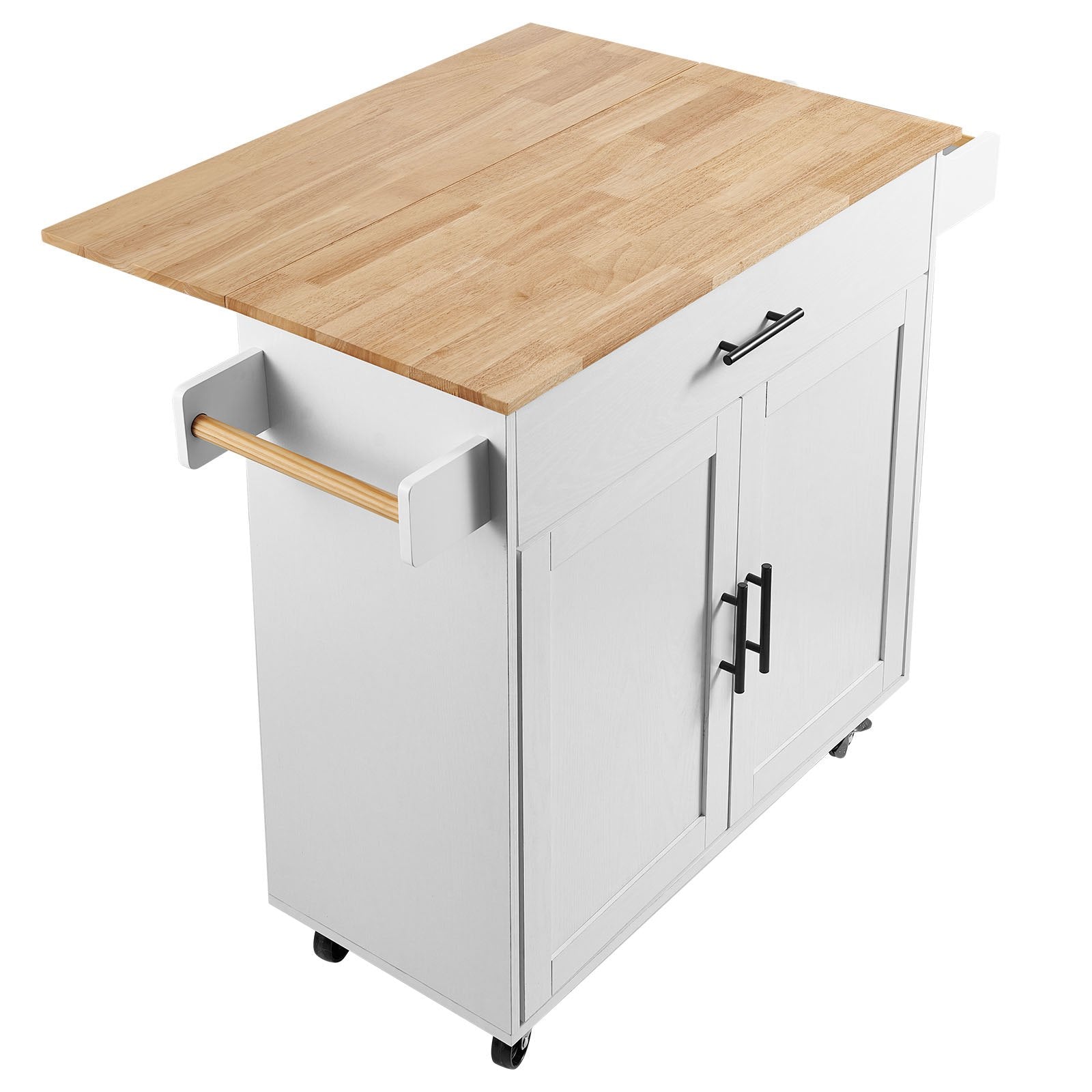 VEVOR Kitchen Island Cart with Solid Wood Top, 35.4