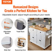 VEVOR Kitchen Island Cart with Solid Wood Top, 35.4
