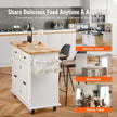 VEVOR Kitchen Island Cart with Solid Wood Top, 35.4