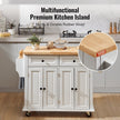 VEVOR Kitchen Island Cart with Solid Wood Top, 35.4