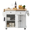 VEVOR Kitchen Island Cart with Solid Wood Top, 35.4