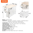 VEVOR Kitchen Island Cart with Solid Wood Top, 45.3