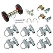 VEVOR Chain Link Rolling Gate Kit Galvanized Steel Rolling Fence 6 Universal Track Bracket Chain Link Rolling Gate Hardware Kit 2 Solid Rubber Wheels Fence Rolling Kit for Chain Link Sliding Gate