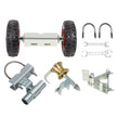 VEVOR Chain Link Rolling Gate Kit Galvanized Steel Rolling Fence 6 Universal Track Bracket Chain Link Rolling Gate Hardware Kit 2 Solid Rubber Wheels Fence Rolling Kit for Chain Link Sliding Gate