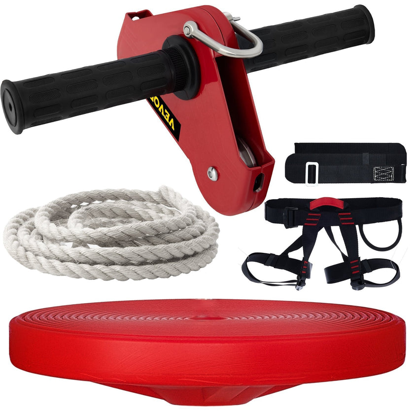 VEVOR Zip line Kits for Backyard 110FT, Zip Lines for Kid and Adult, Included Swing Seat, Zip Lines Brake, and Steel Trolley, Outdoor Playground Equipment