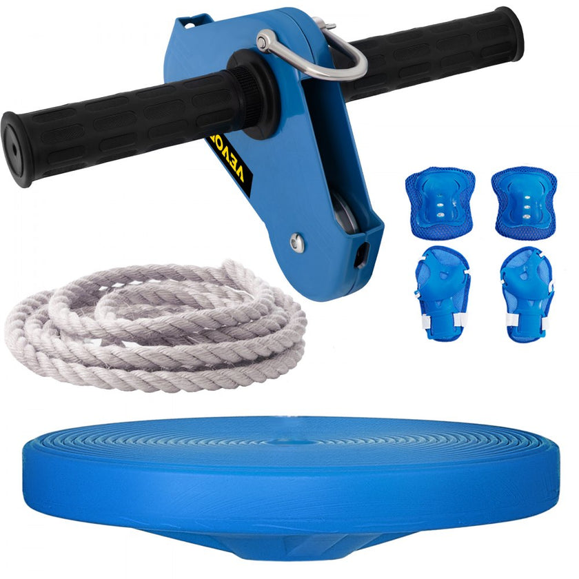 VEVOR Zip line Kits for Backyard 60FT, Zip Lines for Kid and Adult, Included Swing Seat, Zip Lines Brake, and Steel Trolley, Outdoor Playground Equipment