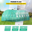 VEVOR Walk-in Tunnel Greenhouse, 20 x 10 x 7 ft Portable Plant Hot House w/ Galvanized Steel Hoops, 3 Top Beams, 4 Diagonal Poles, 2 Zippered Doors & 12 Roll-up Windows, Green