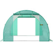 VEVOR Walk-in Tunnel Greenhouse, 20 x 10 x 7 ft Portable Plant Hot House w/ Galvanized Steel Hoops, 3 Top Beams, 4 Diagonal Poles, 2 Zippered Doors & 12 Roll-up Windows, Green