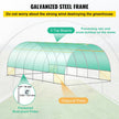 VEVOR Walk-in Tunnel Greenhouse, 20 x 10 x 7 ft Portable Plant Hot House w/ Galvanized Steel Hoops, 3 Top Beams, 4 Diagonal Poles, 2 Zippered Doors & 12 Roll-up Windows, White