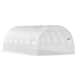 VEVOR Walk-in Tunnel Greenhouse, 20 x 10 x 7 ft Portable Plant Hot House w/ Galvanized Steel Hoops, 3 Top Beams, 4 Diagonal Poles, 2 Zippered Doors & 12 Roll-up Windows, White