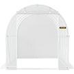 VEVOR Walk-in Tunnel Greenhouse, 15 x 6.5 x 7 ft Portable Plant Hot House w/ Galvanized Steel Hoops, 1 Top Beam, 2  x Diagonal Poles, A Zippered Door & 8 Roll-up Windows, White