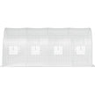 VEVOR Walk-in Tunnel Greenhouse, 15 x 6.5 x 7 ft Portable Plant Hot House w/ Galvanized Steel Hoops, 1 Top Beam, 2  x Diagonal Poles, A Zippered Door & 8 Roll-up Windows, White