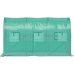 VEVOR Walk-in Tunnel Greenhouse, 12 x 7 x 7 ft Portable Plant Hot House w/ Galvanized Steel Hoops, 1 Top Beams, 2 Diagonal Poles, 2 Zippered Doors & 6 Roll-up Windows, Green