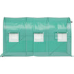 VEVOR Walk-in Tunnel Greenhouse, 12 x 7 x 7 ft Portable Plant Hot House w/ Galvanized Steel Hoops, 1 Top Beams, 2 Diagonal Poles, 2 Zippered Doors & 6 Roll-up Windows, Green