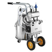 VEVOR Electric Cow Milking Machine, 6.6 Gal / 25 L 304 Stainless Steel Bucket, Automatic Pulsation Vacuum Milker, Portable Milker with Food-grade Silicone Cups and Tubes, Adjustable Pressure