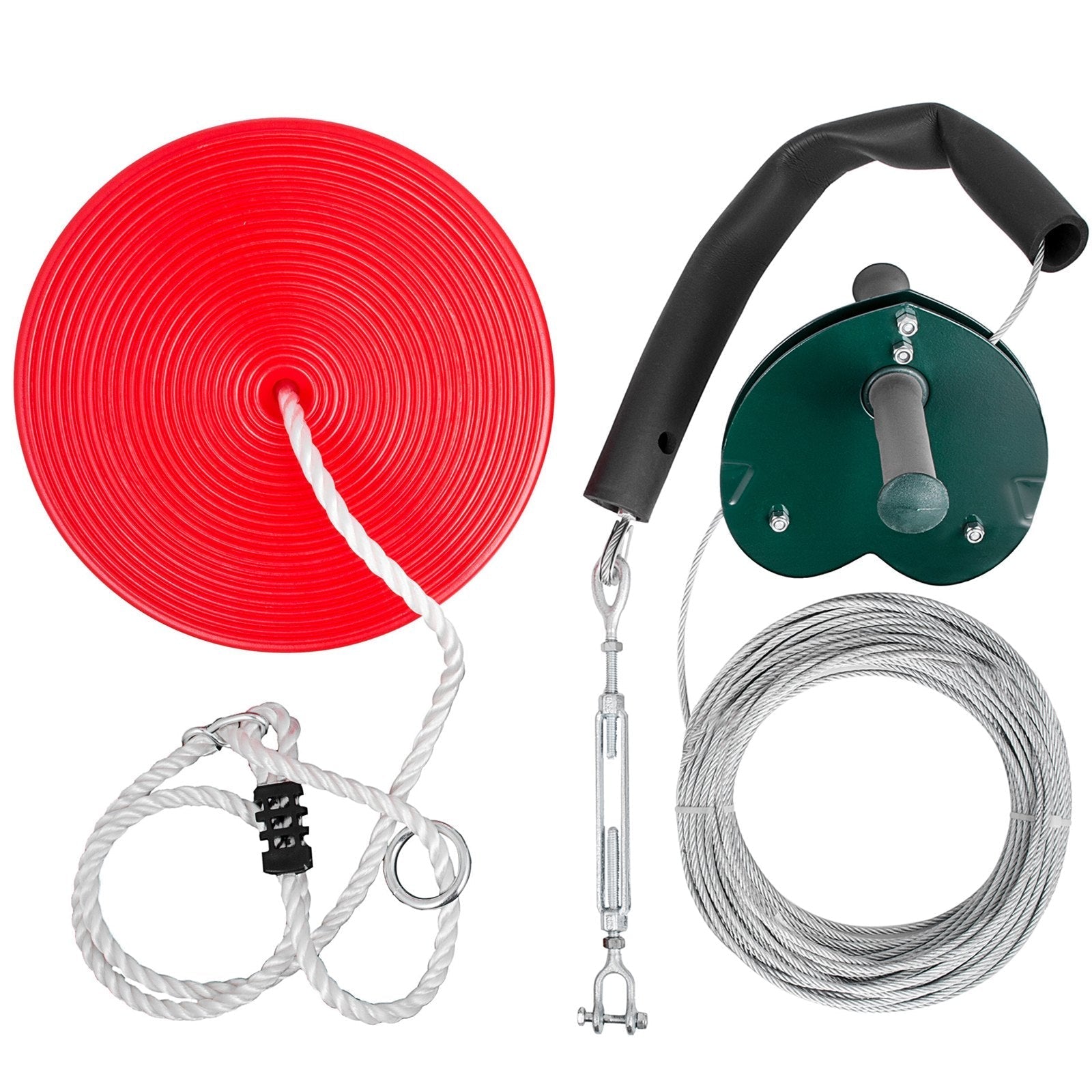Vevor 100ft Zip Line Kit Trolley Slackers Zip Lines For Backyard Entertainment
