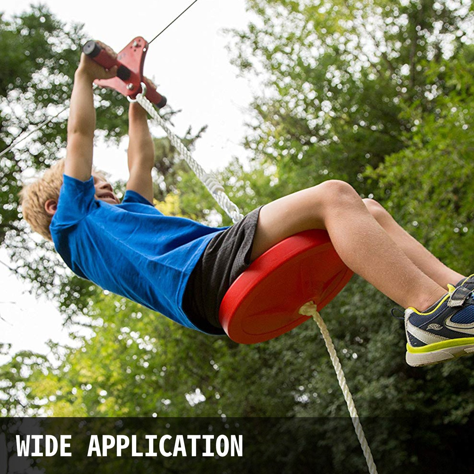 Vevor 100ft Zip Line Kit Trolley Slackers Zip Lines For Backyard Entertainment