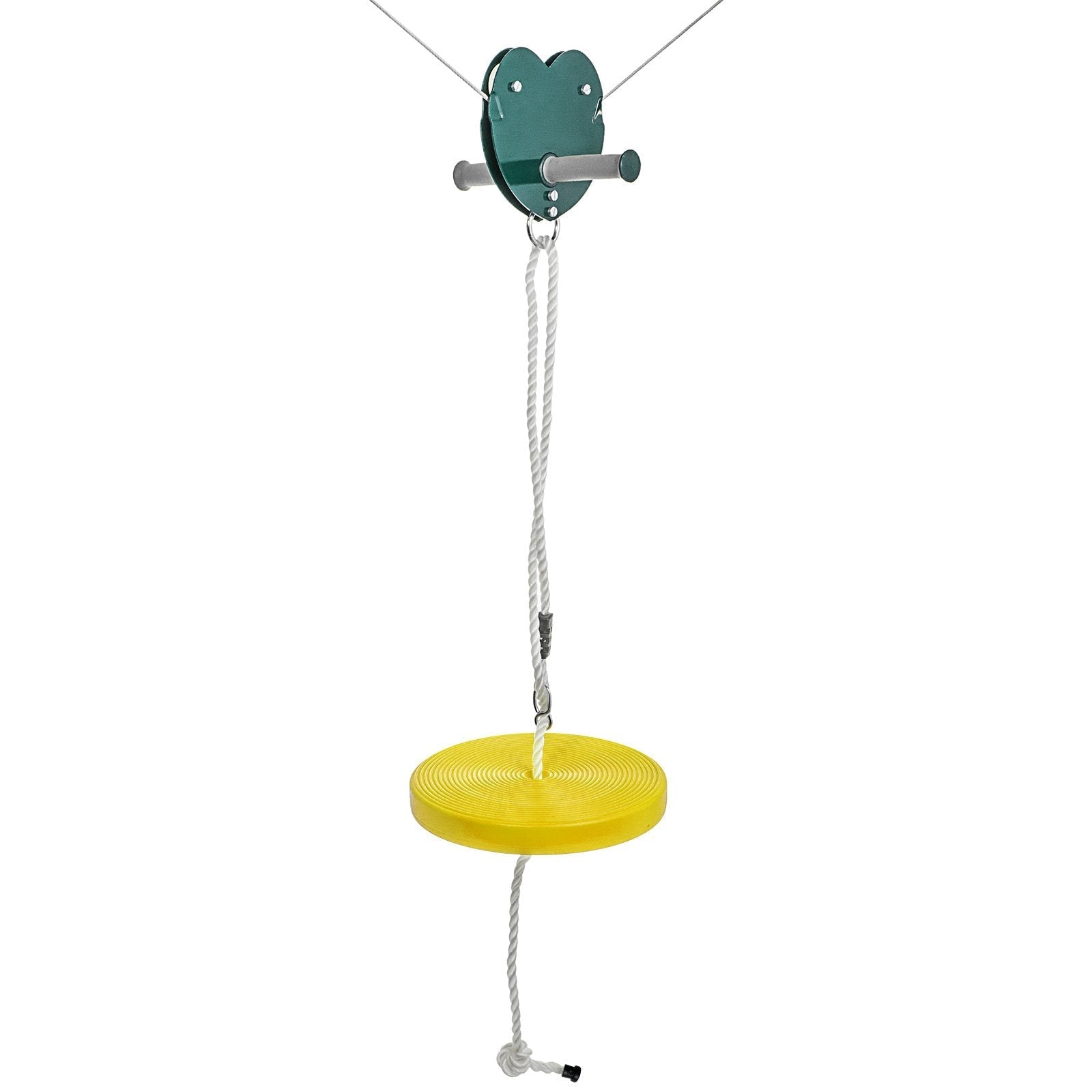 VEVOR 80ft Yellow Zip Line Kit Kids Adult Zip Line Trolley Slackers Zip Lines with Seat and Handle Heart Shaped Trolley for Backyard Entertainment