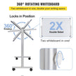 VEVOR Mobile Magnetic Whiteboard, 36 x 24 Inch, Double Sided, 360 Degree Reversible Rolling Dry Erase Board, Height Adjustable with Aluminum Frame and Lockable Swivel Wheels, for Office School Home