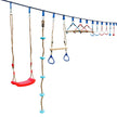 VEVOR Warrior Course, 80ft Slackline Obstacle Course, obstacle course for kids w/ 250lb Max Capacity, Slackline Training Line w/ Hanging Activities Accessories, Obstacle Course Equipment for Backyard