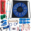 VEVOR Warrior Course, 80ft Slackline Obstacle Course, obstacle course for kids w/ 250lb Max Capacity, Slackline Training Line w/ Hanging Activities Accessories, Obstacle Course Equipment for Backyard