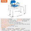 VEVOR Sliding Tub Transfer Bench Shower Chair with 360 Degree Swivel Seat 330LBS