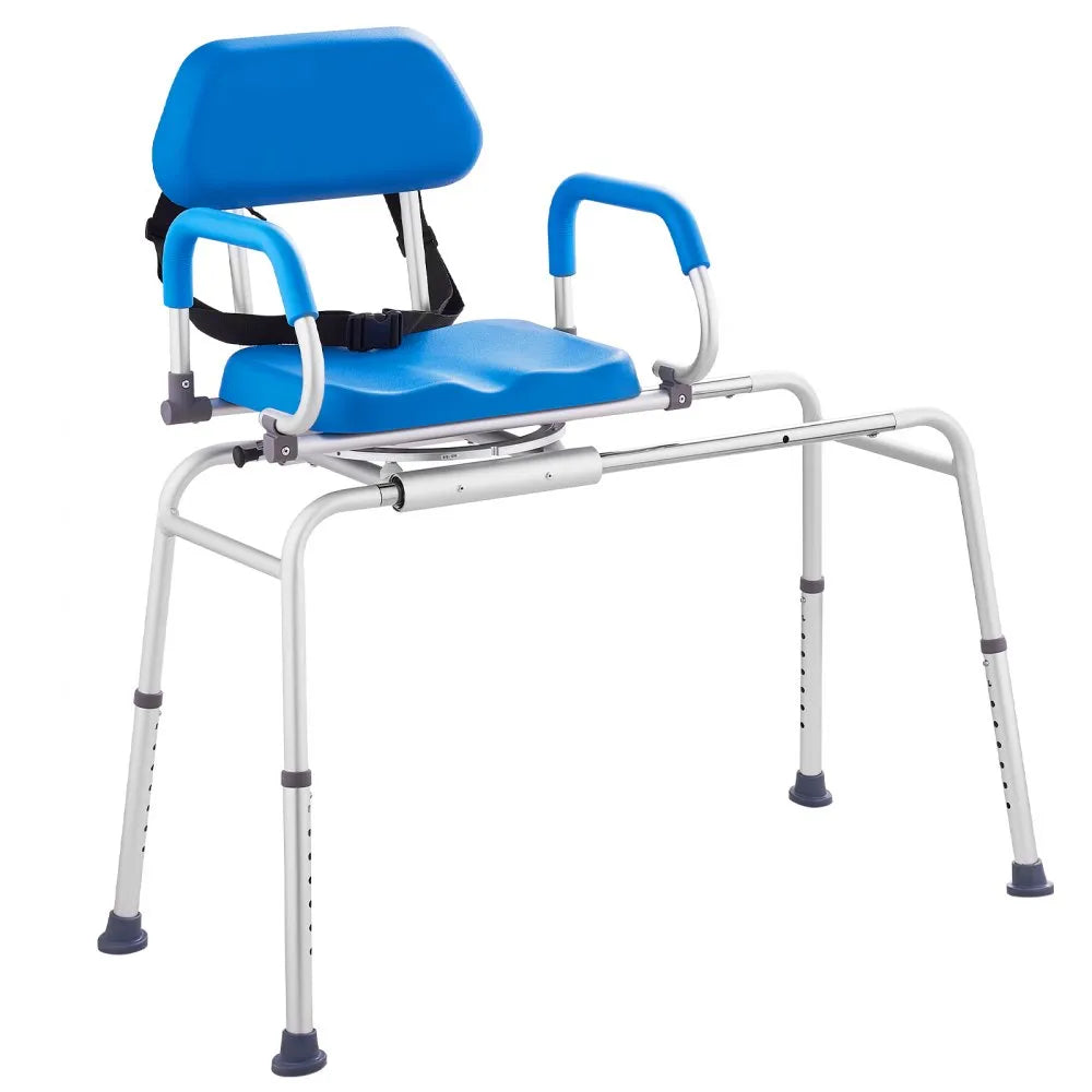VEVOR Sliding Tub Transfer Bench Shower Chair with 360 Degree Swivel Seat 330LBS