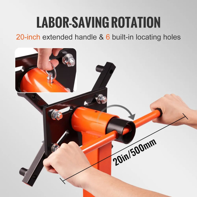 VEVOR Engine Stand, 1500LBS Rotating Engine Stand with 360 Degree Adjustable Head, Folding Steel Engine Block Stand, 5-Caster, 4 Adjustable Arms, for Vehicle Maintenance